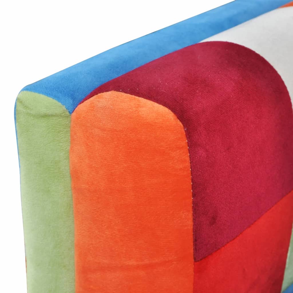 Fotoliu Cub, Picioare Cromate, Model Patchwork, Material Textil