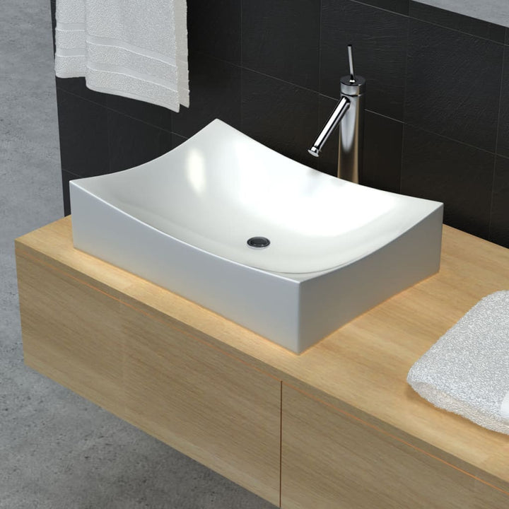 Chiuveta Ceramică Pentru Baie, Dreptunghiulară,