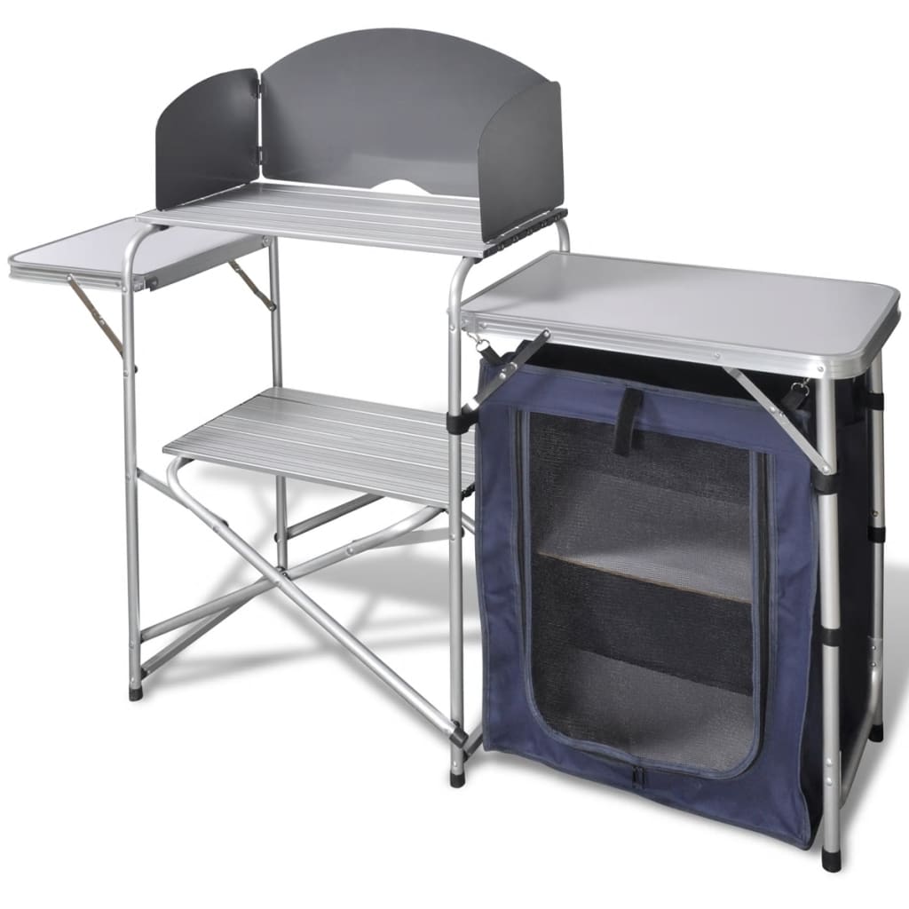 Bucătărie De Camping Pliabilă, Cu Paravânt, Aluminiu