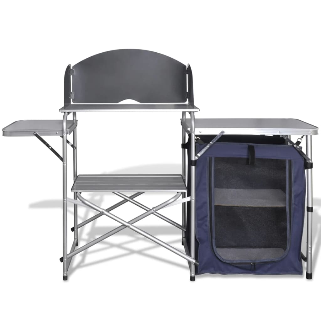 Bucătărie De Camping Pliabilă, Cu Paravânt, Aluminiu