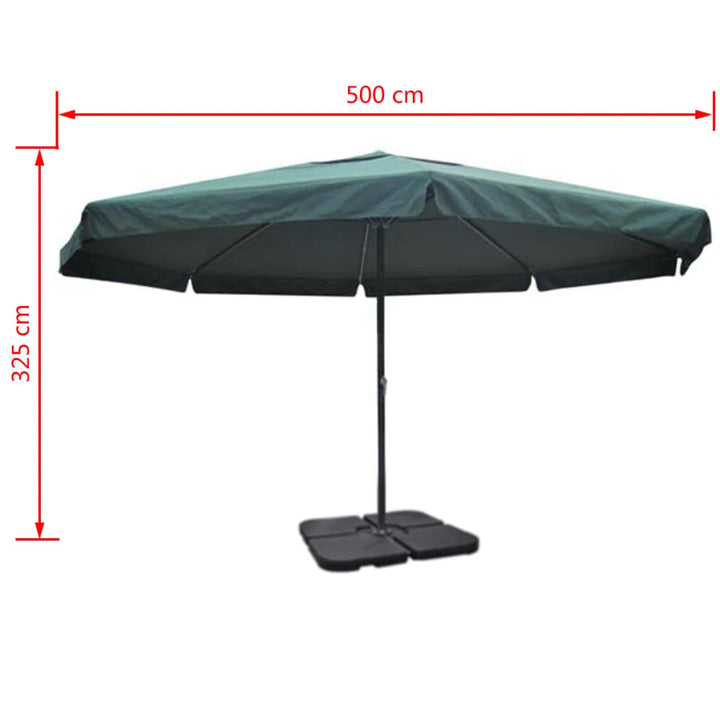 Umbrelă De Soare De Grădină Din Aluminiu, Bază Portabilă,