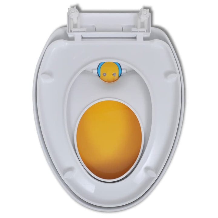 Capac Wc Cu Închidere Silențioasă, Alb & Galben, Adulți/Copii