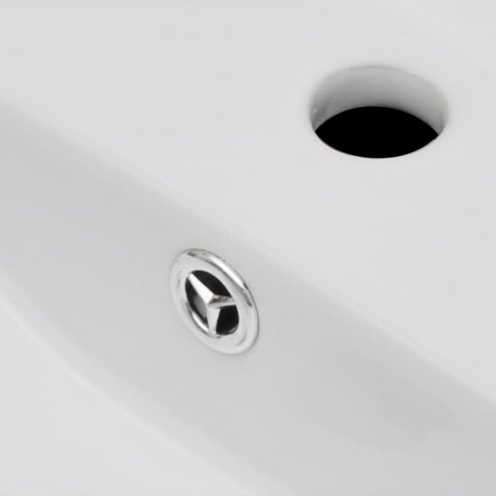 Chiuvetă Baie Ceramică Dreptunghiular Loc Robinet/Preaplin