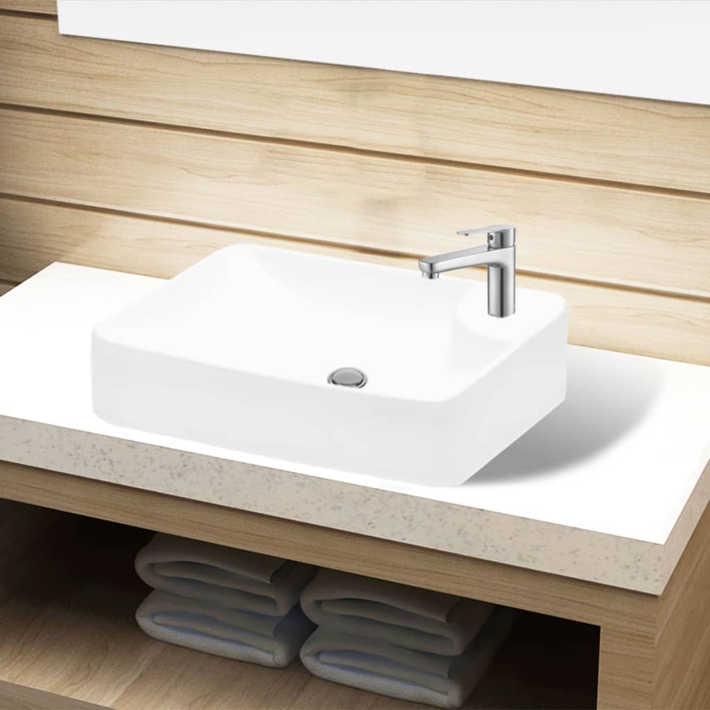 Chiuvetă De Baie Din Ceramică Cu Gaură Pentru Robinet,