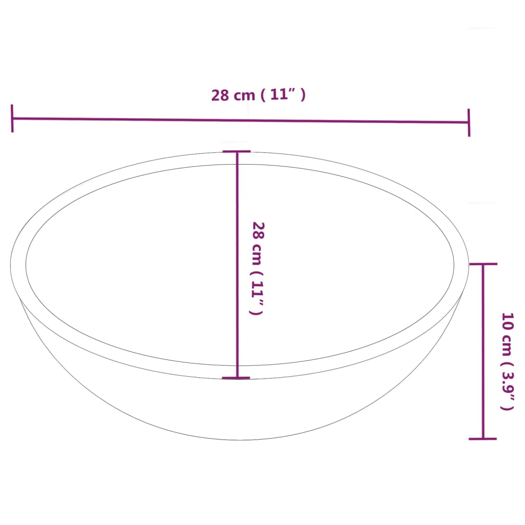 Chiuvetă Ceramică Rotundă Diam. 280 Mm (Nu Se Vinde Individual)