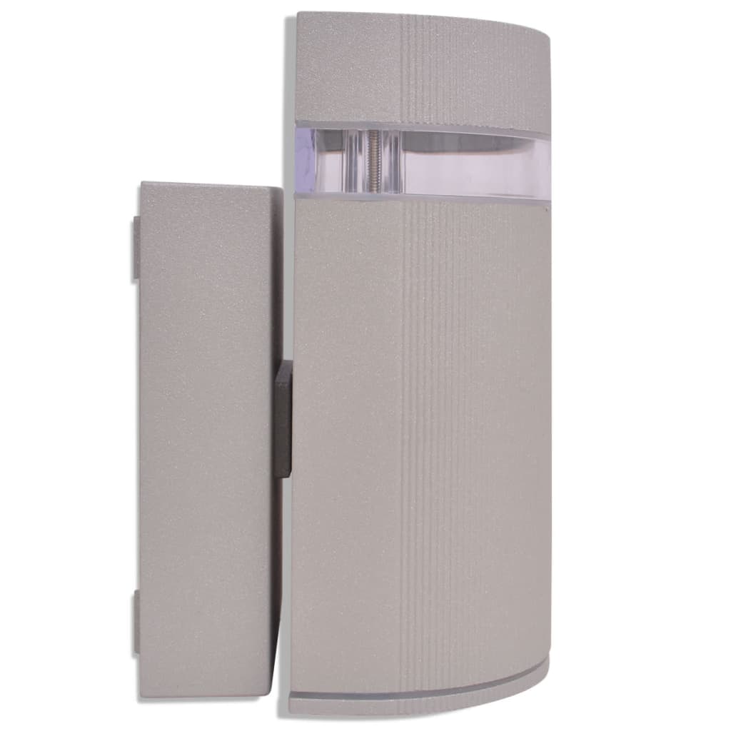 Aplică Semi-Cilindrică De Perete Pentru Exterior, Gri , Aluminiu