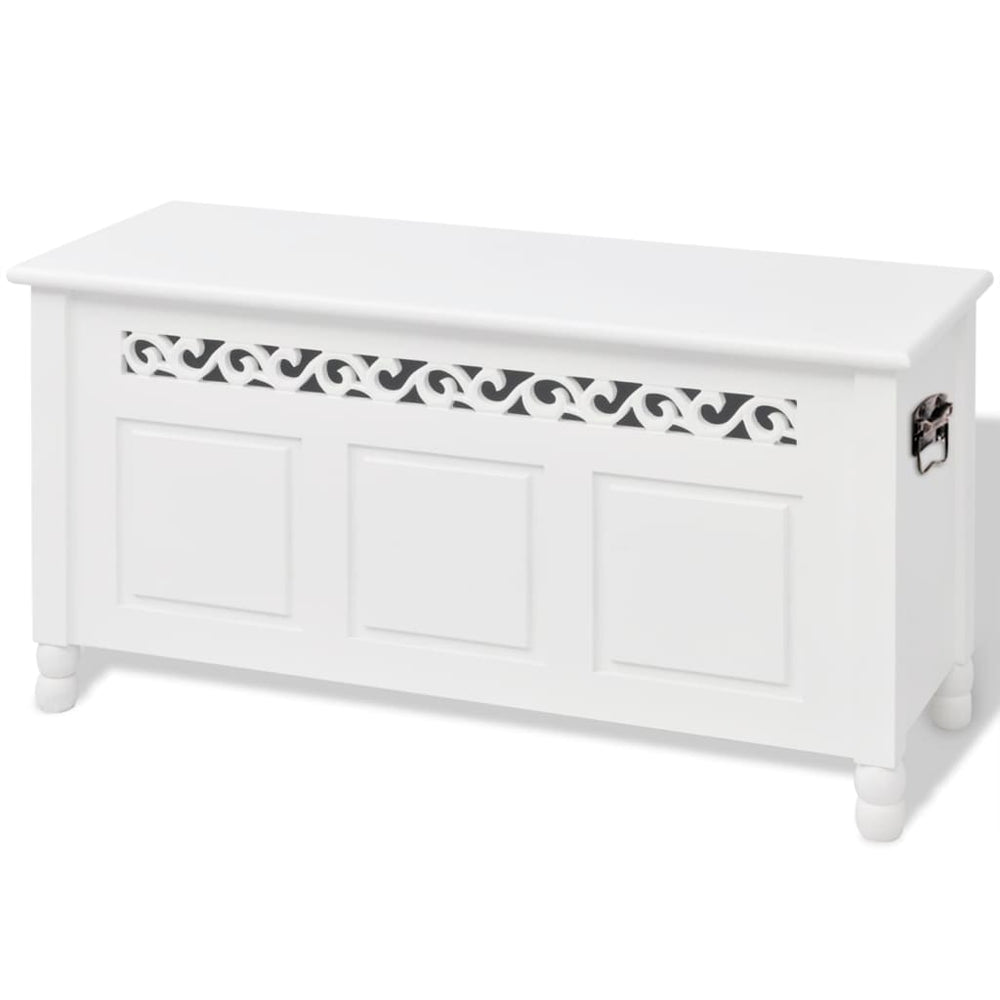 Bancă De Depozitare Stil Baroc, Mdf, Alb