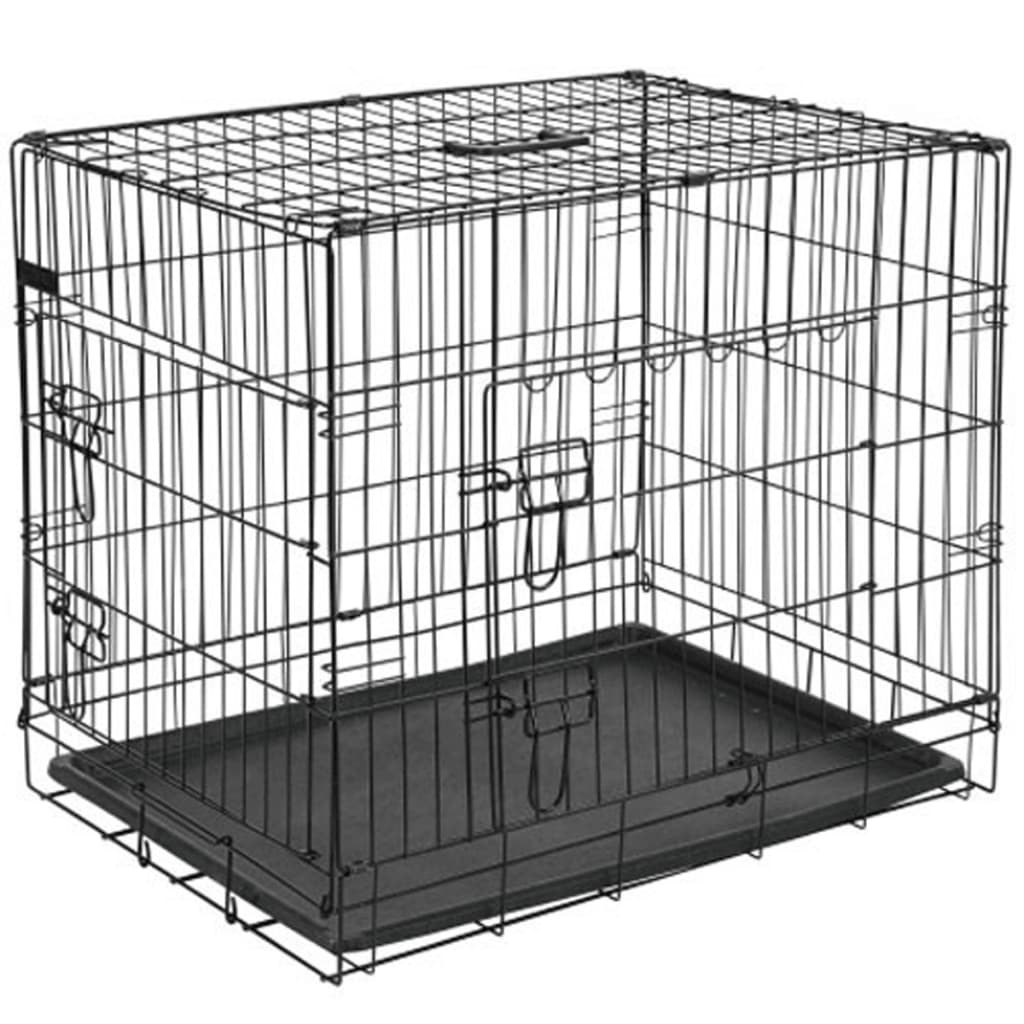 @Pet Cușcă Transport Câini, Negru, 50,8X30,5X35,5 Cm, Metal 15006
