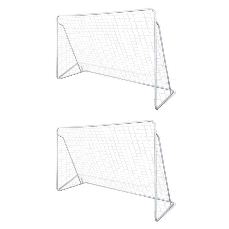 Porți De Fotbal Cu Plasă, 2 Buc, 240 X 90 X 150 Cm, Oțel