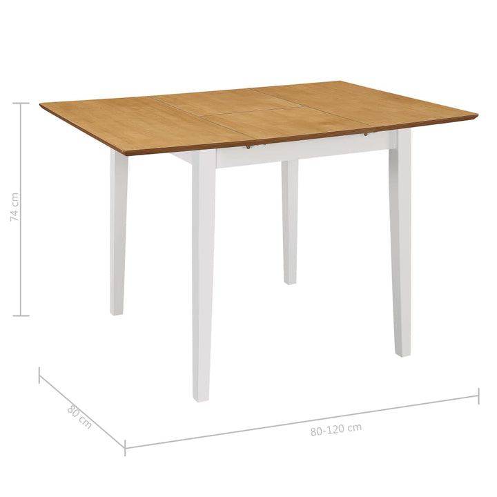 Masă De Bucătărie Extensibilă, Alb, (80-120)X80X74 Cm, Mdf