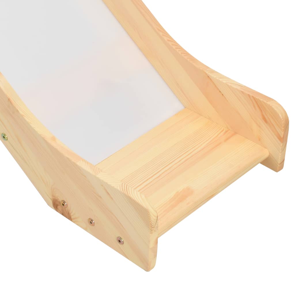 Cadru Pat Etajat Copii Cu Tobogan & Scară 97X208Cm Lemn De Pin