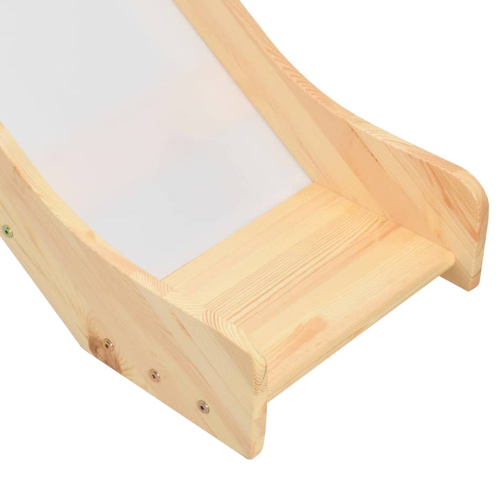 Cadru Pat Etajat Copii Cu Tobogan & Scară 97X208Cm Lemn De Pin