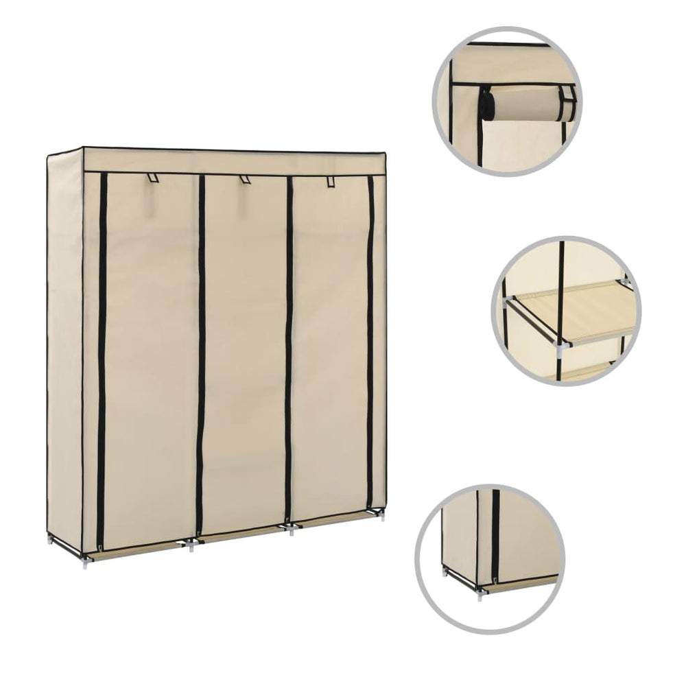 Șifonier Cu Compartimente Și Bare, , 150X45X175 Cm, Textil
