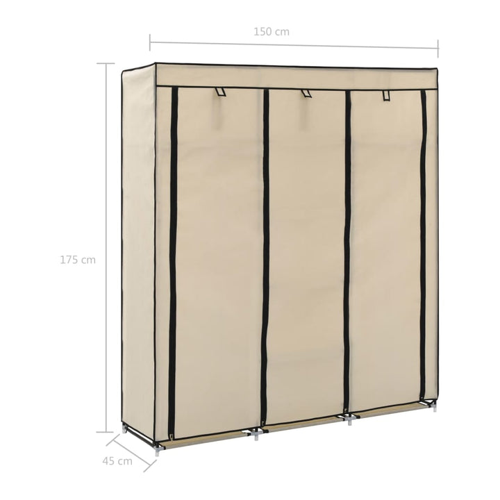 Șifonier Cu Compartimente Și Bare, , 150X45X175 Cm, Textil