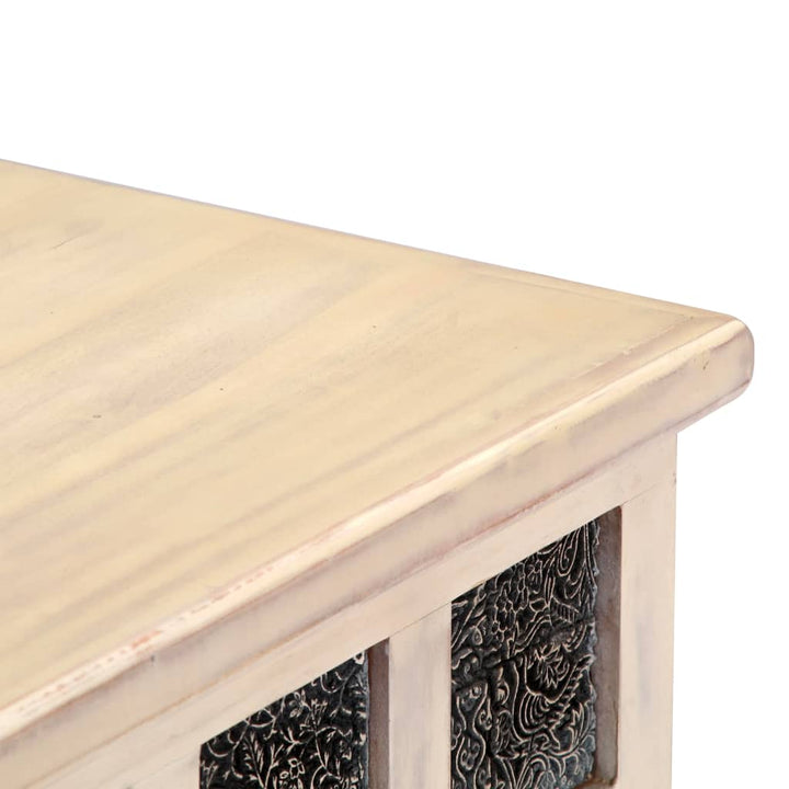 Ladă De Depozitare, Alb, 110X40X45 Cm, Lemn Masiv De Acacia