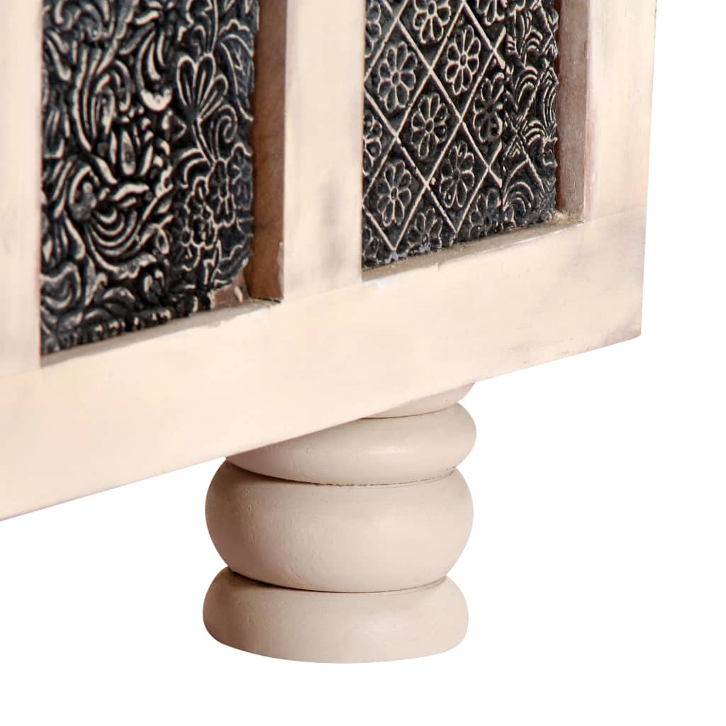 Ladă De Depozitare, Alb, 110X40X45 Cm, Lemn Masiv De Acacia