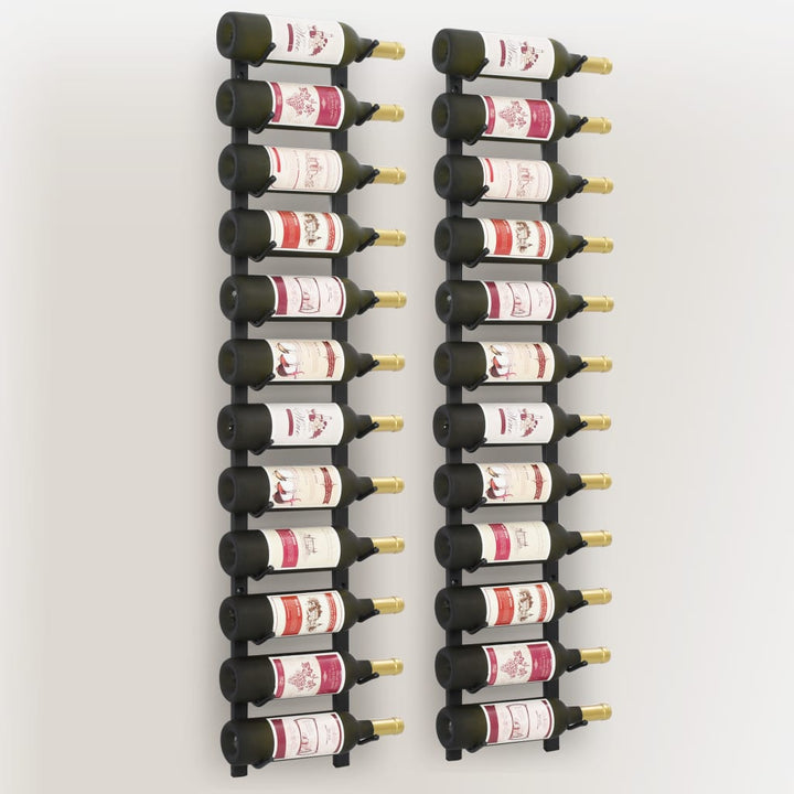 Suporturi Vin Montate Pe Perete, 12 Sticle, 2 Buc, , Fier