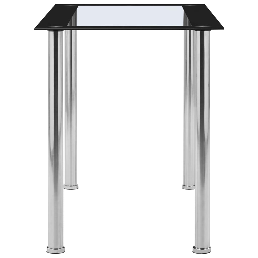Masă De Bucătărie, Negru/Transparent, 120 X 60 X 75 Cm, Sticlă