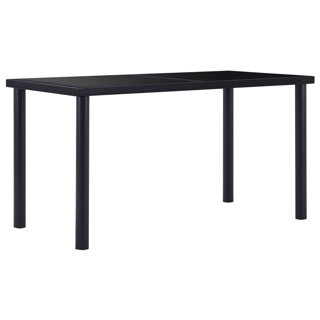 Masă De Bucătărie, Negru, , Sticlă Securizată
