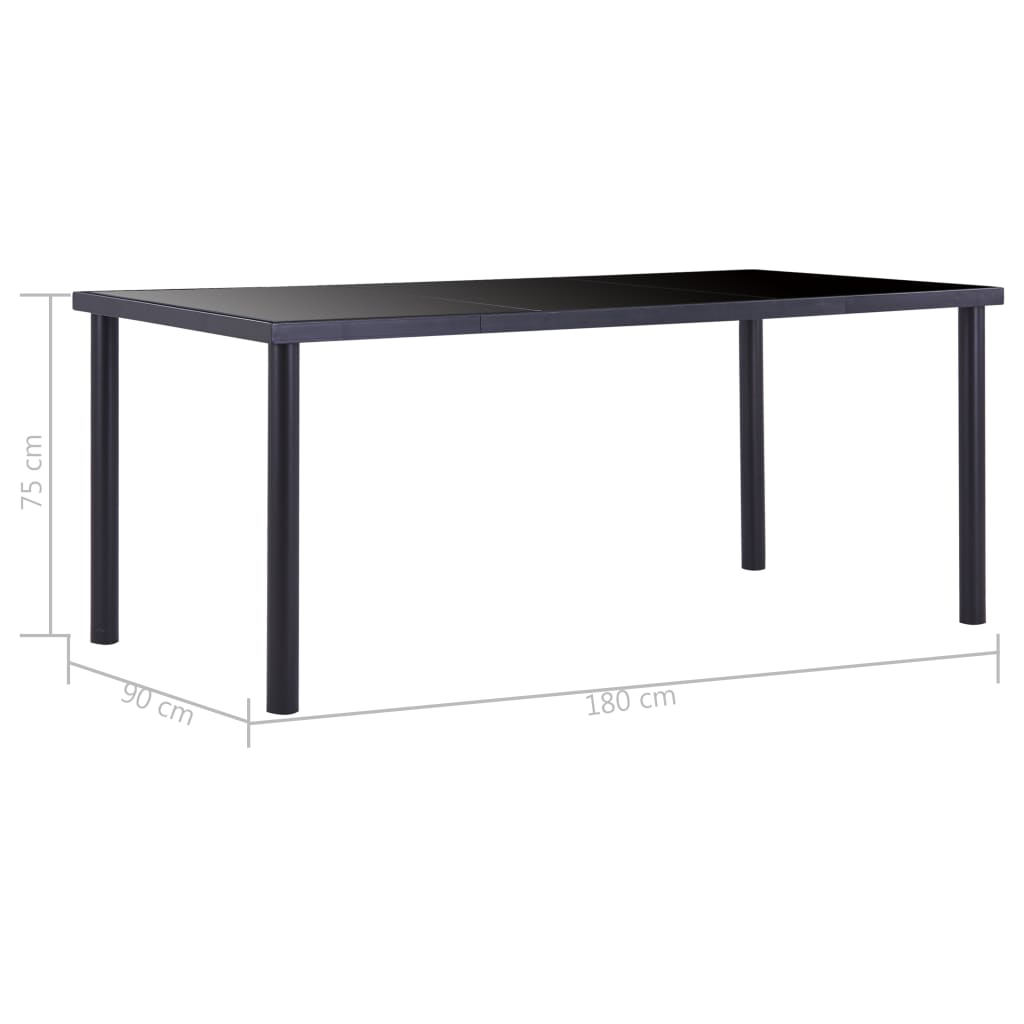 Masă De Bucătărie, Negru, , Sticlă Securizată