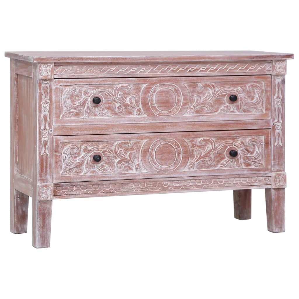 Dulap Cu 2 Sertare, 90X30X60 Cm, Lemn Masiv De Mahon