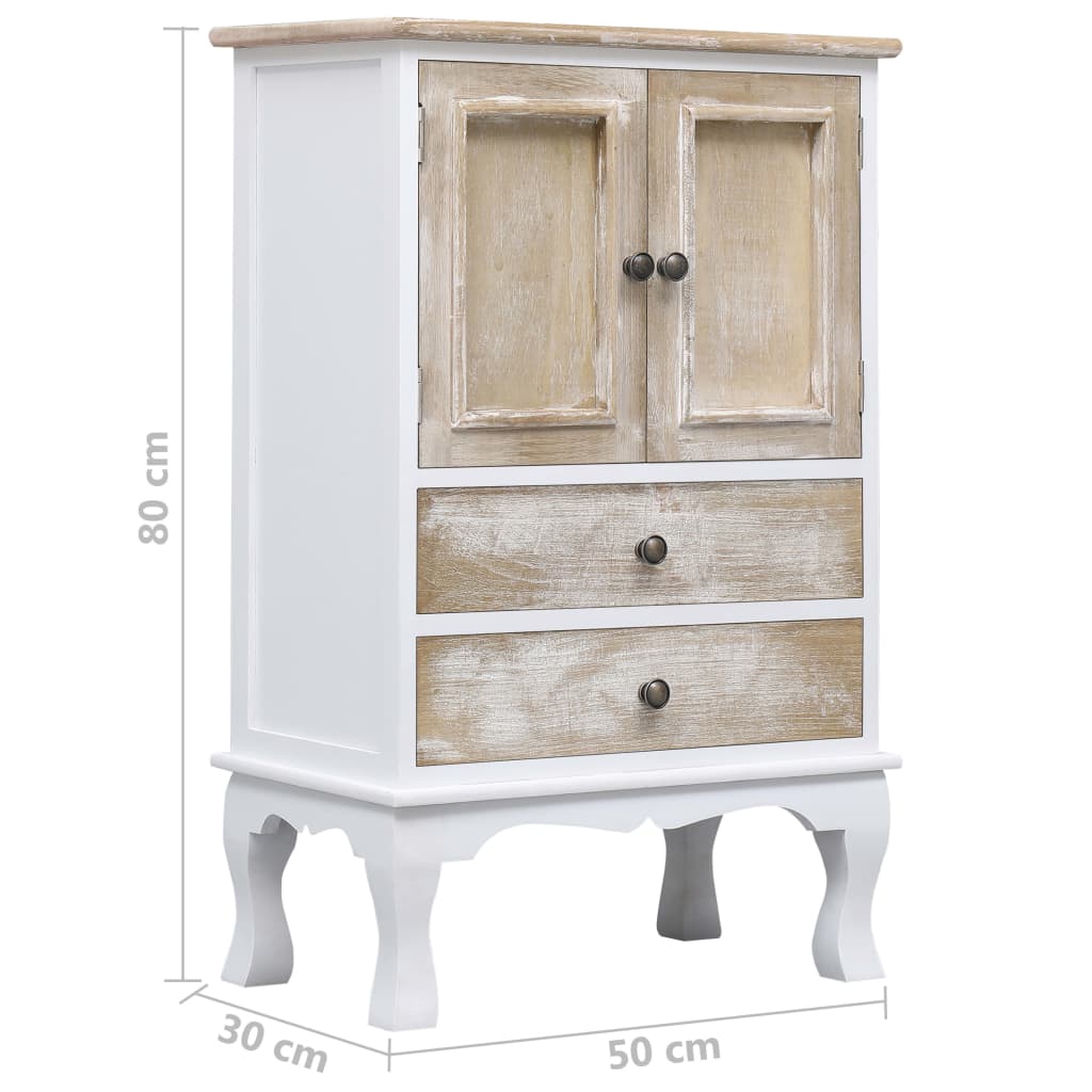 Dulap Cu Sertare, Alb, 50 X 30 X 80 Cm, Lemn