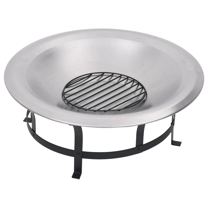 Vatră De Foc De Exterior Cu Grătar, 76 Cm, Oțel Inoxidabil