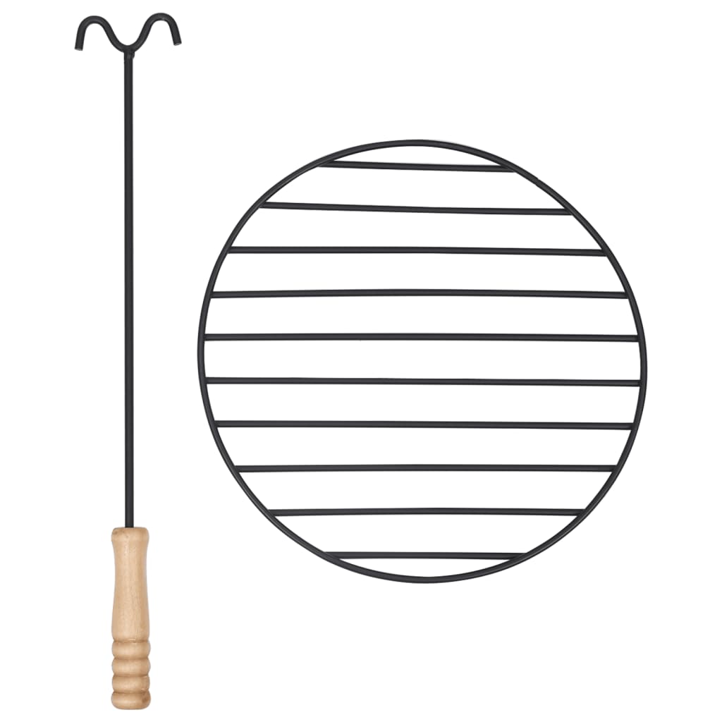 Vatră De Foc De Exterior Cu Grătar, 76 Cm, Oțel Inoxidabil