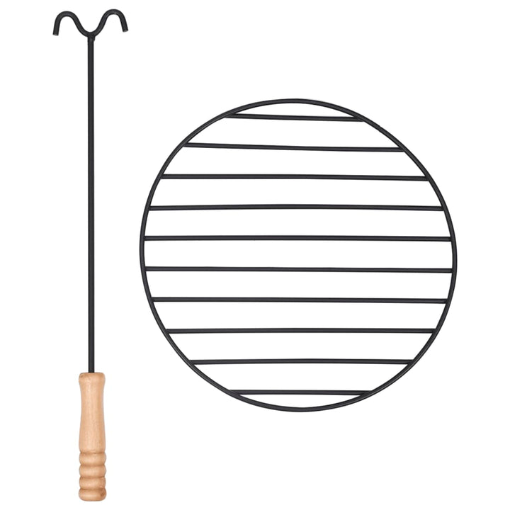 Vatră De Foc De Exterior Cu Grătar, 76 Cm, Oțel Inoxidabil