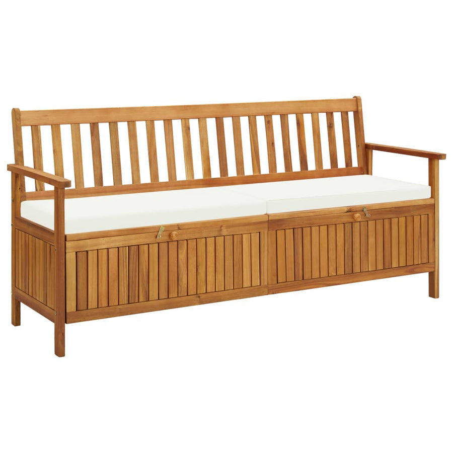 Bancă De Depozitare Cu Pernă, 170 Cm, Lemn Masiv De Acacia
