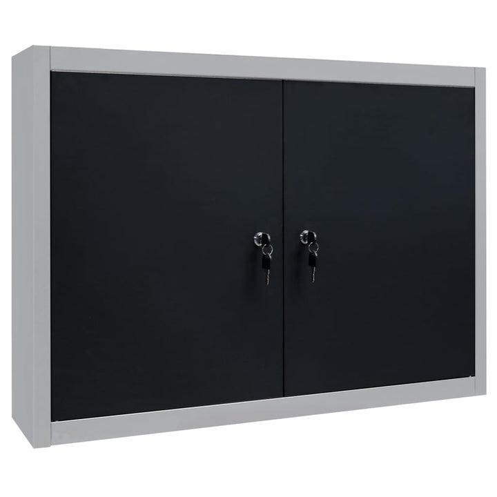 Dulap De Perete Pentru Unelte Gri & Negru Metal Stil Industrial