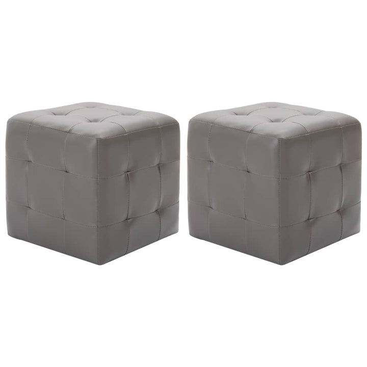 Taburet, 2 Buc., , 30X30X30 Cm, Piele Ecologică