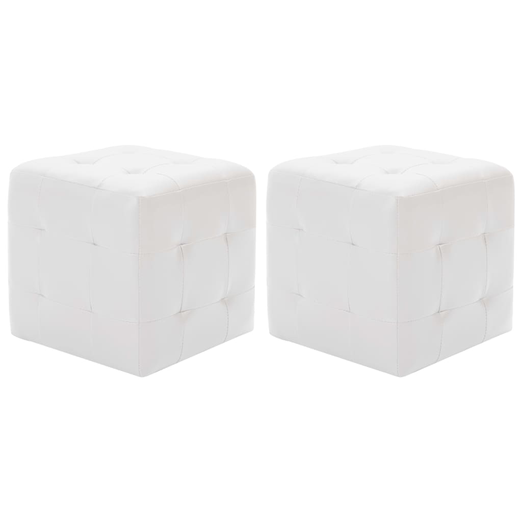 Taburet, 2 Buc., , 30X30X30 Cm, Piele Ecologică