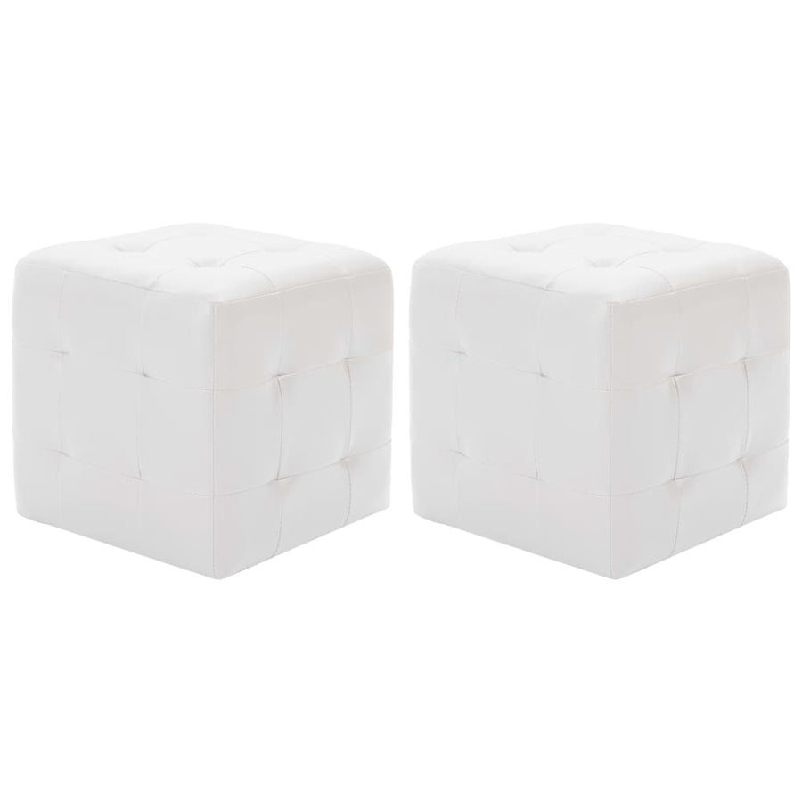 Taburet, 2 Buc., , 30X30X30 Cm, Piele Ecologică