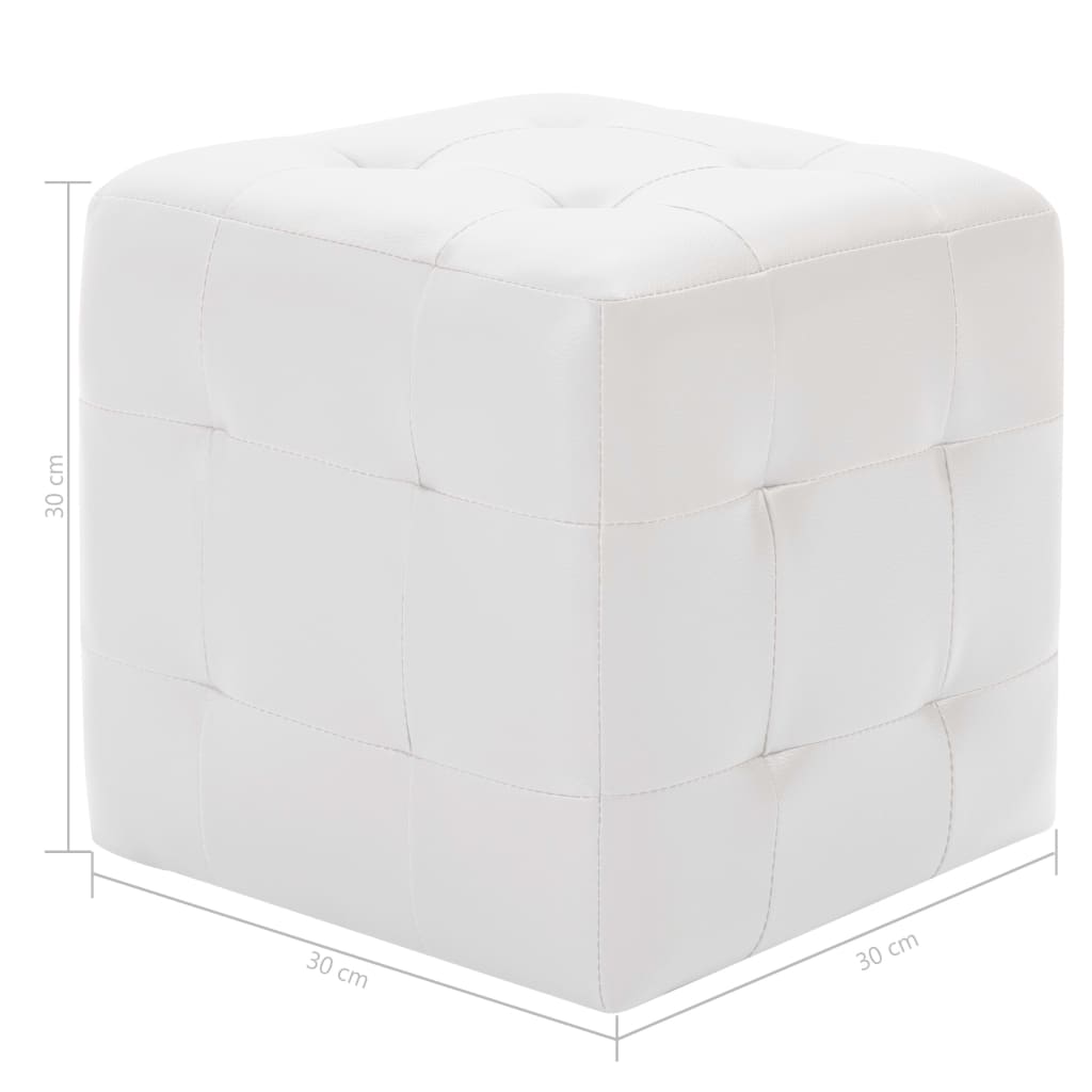 Taburet, 2 Buc., , 30X30X30 Cm, Piele Ecologică