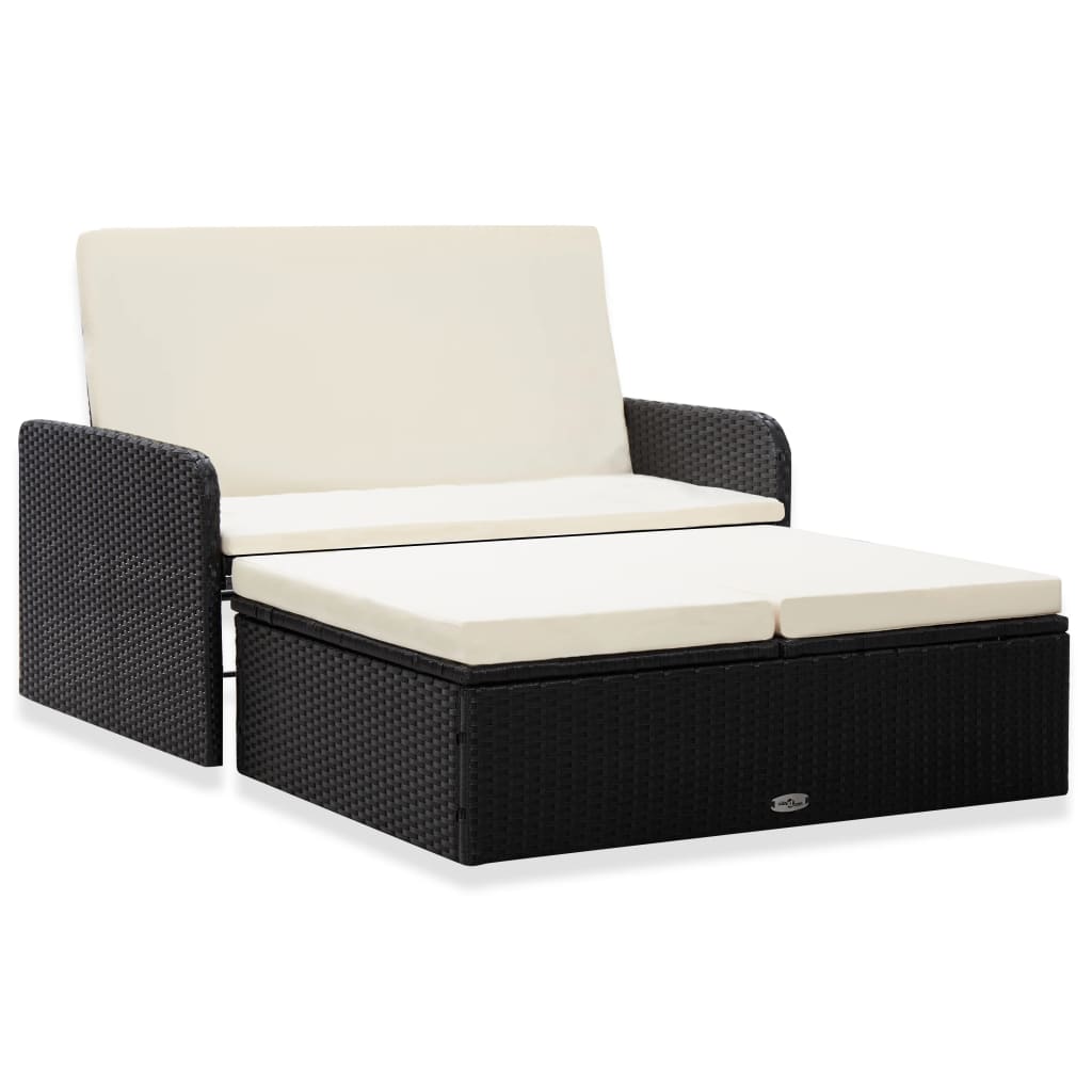 Vixl Set Mobilier De Grădină Cu Perne, 2 Piese, , Poliratan