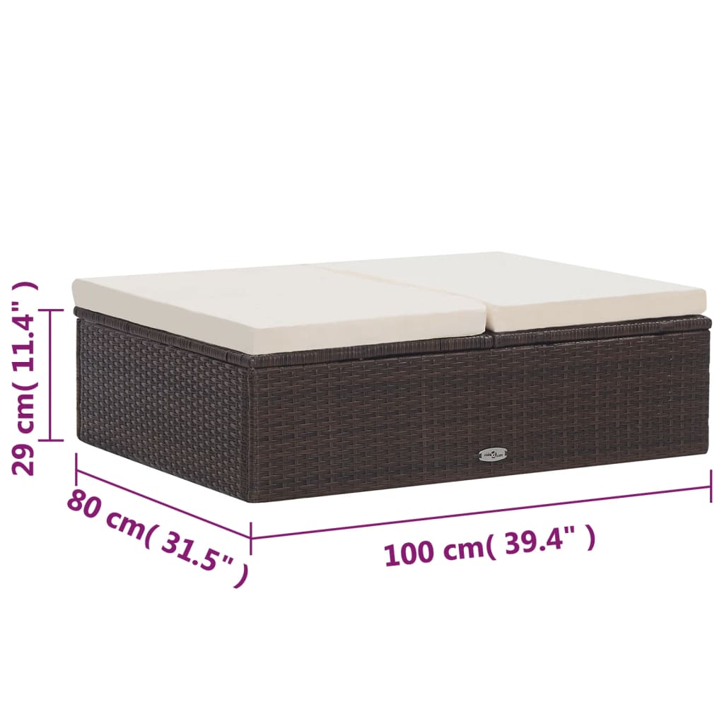 Vixl Set Mobilier De Grădină Cu Perne, 2 Piese, , Poliratan