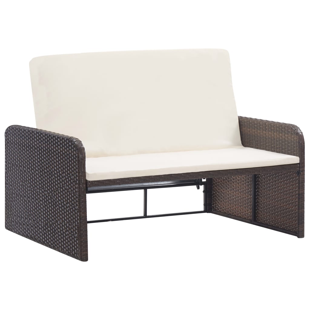 Vixl Set Mobilier De Grădină Cu Perne, 2 Piese, , Poliratan