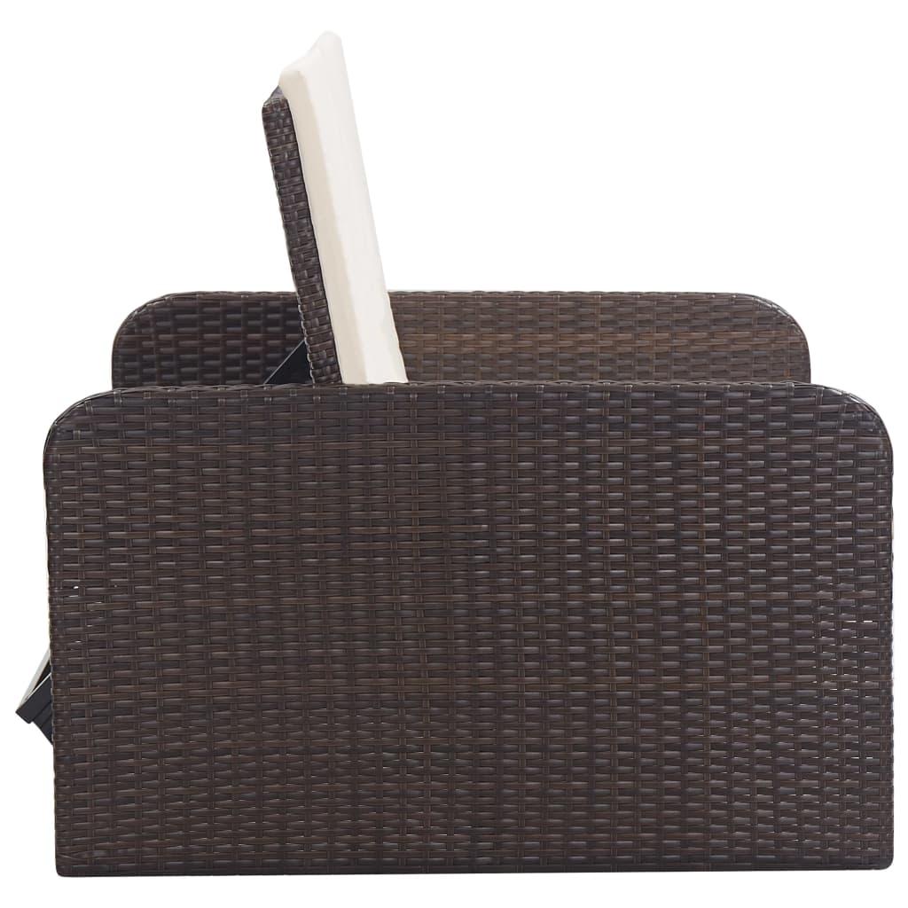 Vixl Set Mobilier De Grădină Cu Perne, 2 Piese, , Poliratan