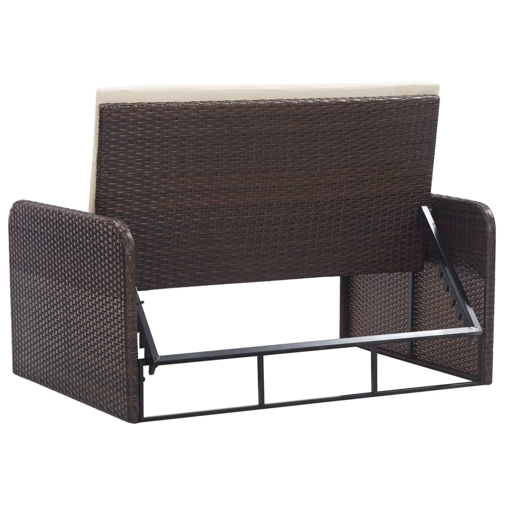 Vixl Set Mobilier De Grădină Cu Perne, 2 Piese, , Poliratan