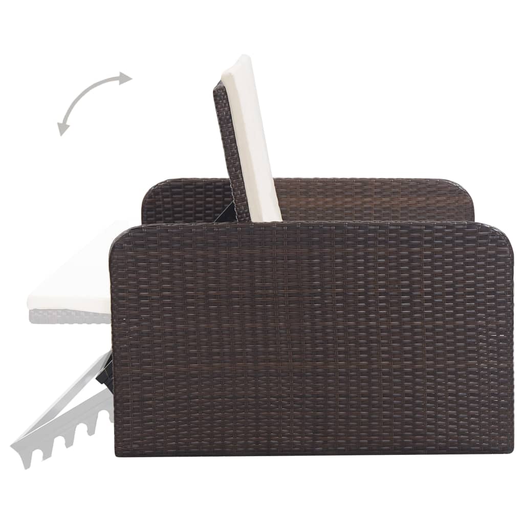 Vixl Set Mobilier De Grădină Cu Perne, 2 Piese, , Poliratan