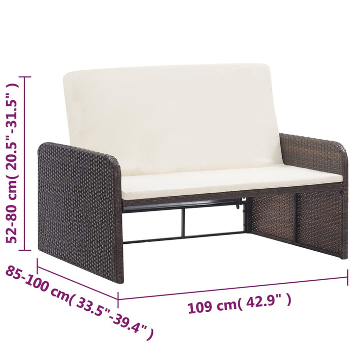 Vixl Set Mobilier De Grădină Cu Perne, 2 Piese, , Poliratan