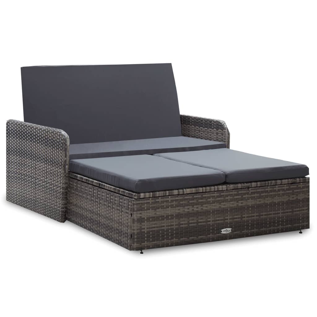 Vixl Set Mobilier De Grădină Cu Perne, 2 Piese, , Poliratan