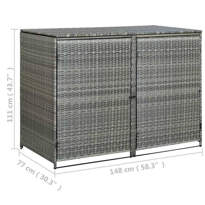 Magazie Dublă Pentru Pubele, , 148X77X111 Cm, Poliratan