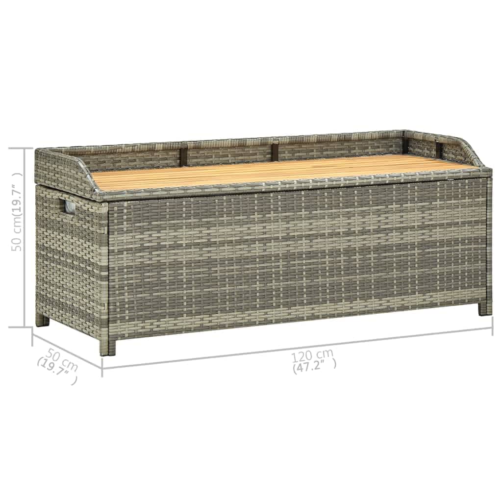 Bancă De Depozitare Pentru Grădină, , 120 Cm, Poliratan
