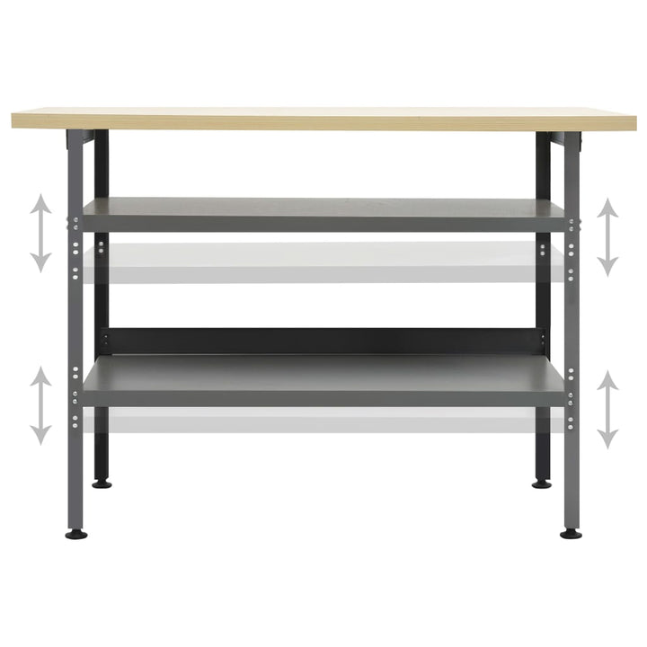 Banc De Lucru, Gri, 120 X 60 X 85 Cm, Oțel