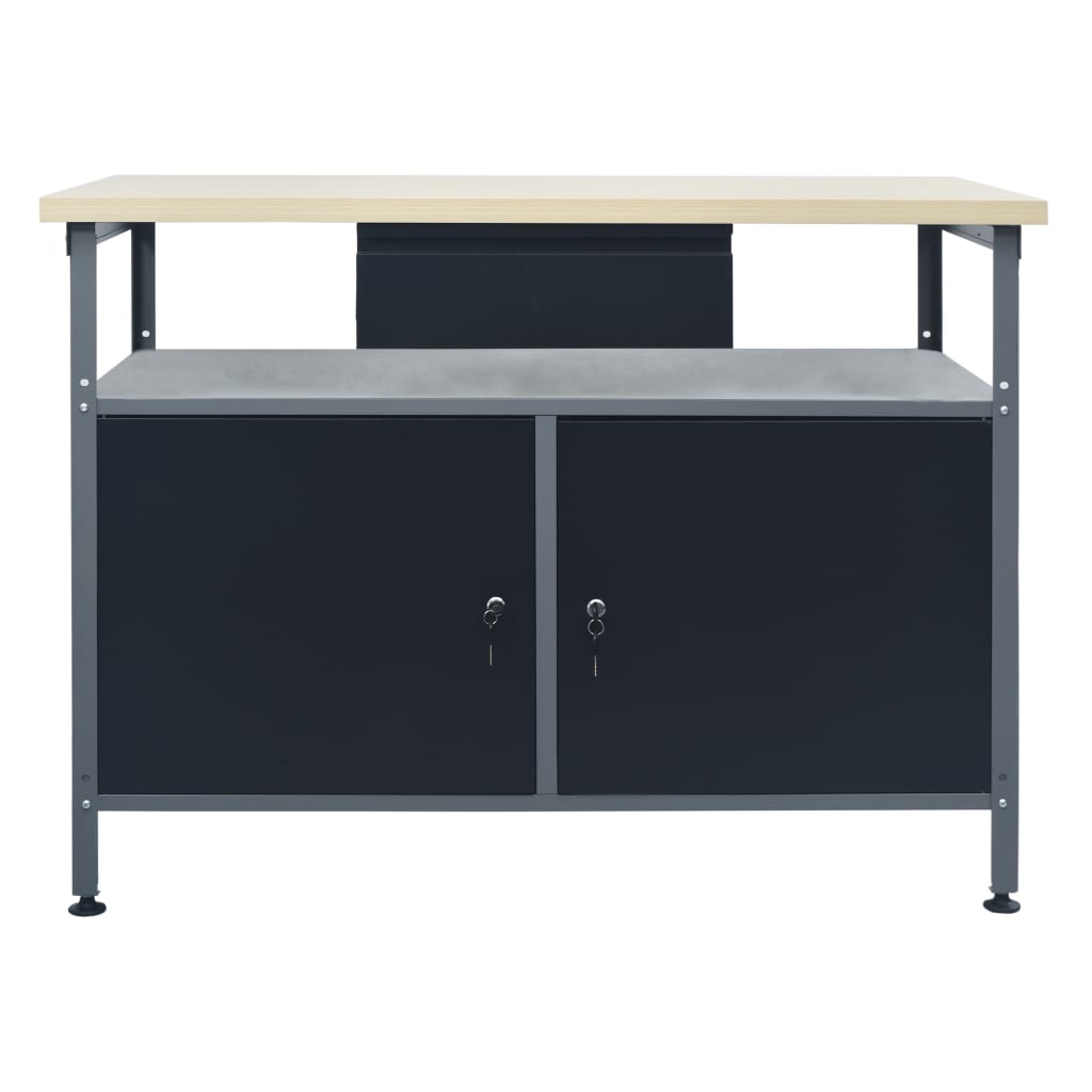 Banc De Lucru, Negru, 120 X 60 X 85 Cm, Oțel