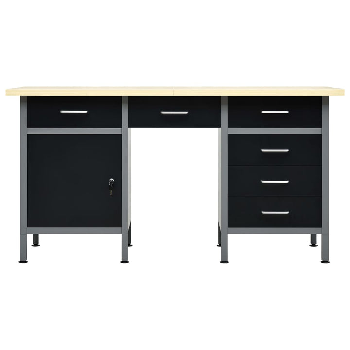 Banc De Lucru, Negru, 160 X 60 X 85 Cm, Oțel