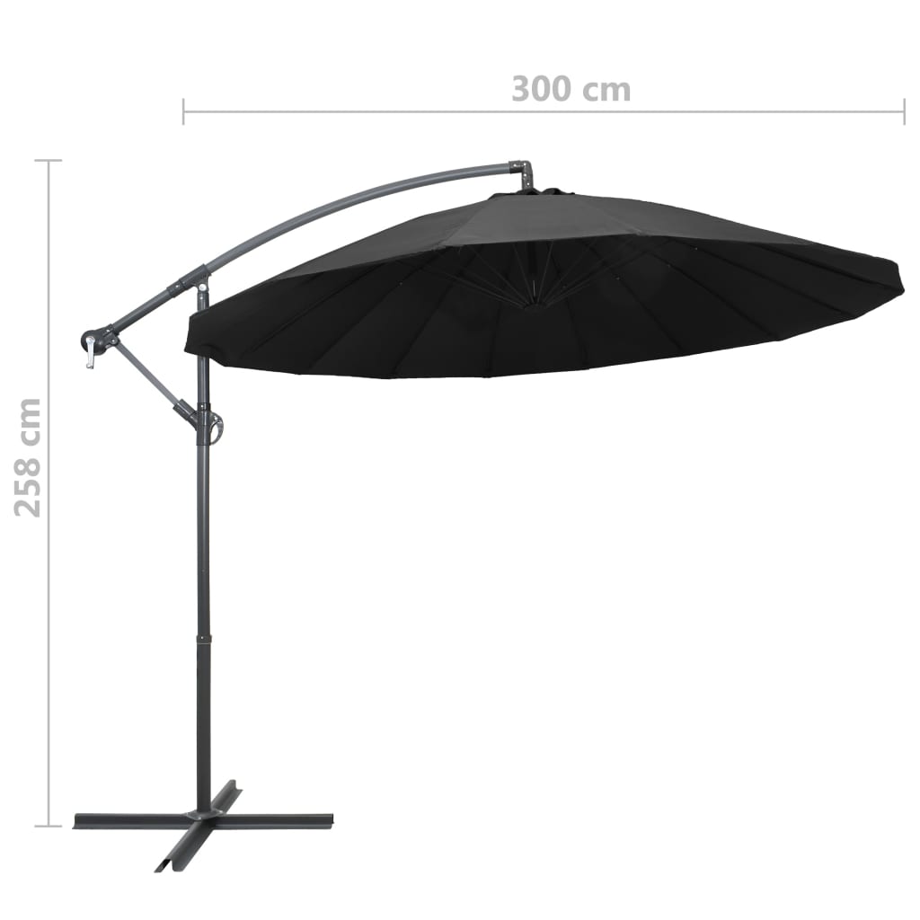 Umbrelă De Soare Suspendată, , 3 M, Stâlp De Aluminiu