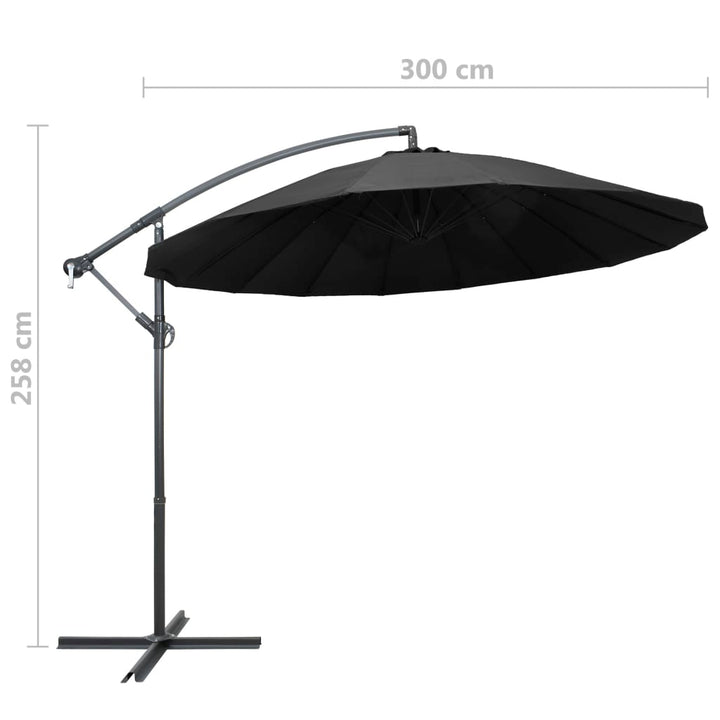 Umbrelă De Soare Suspendată, , 3 M, Stâlp De Aluminiu
